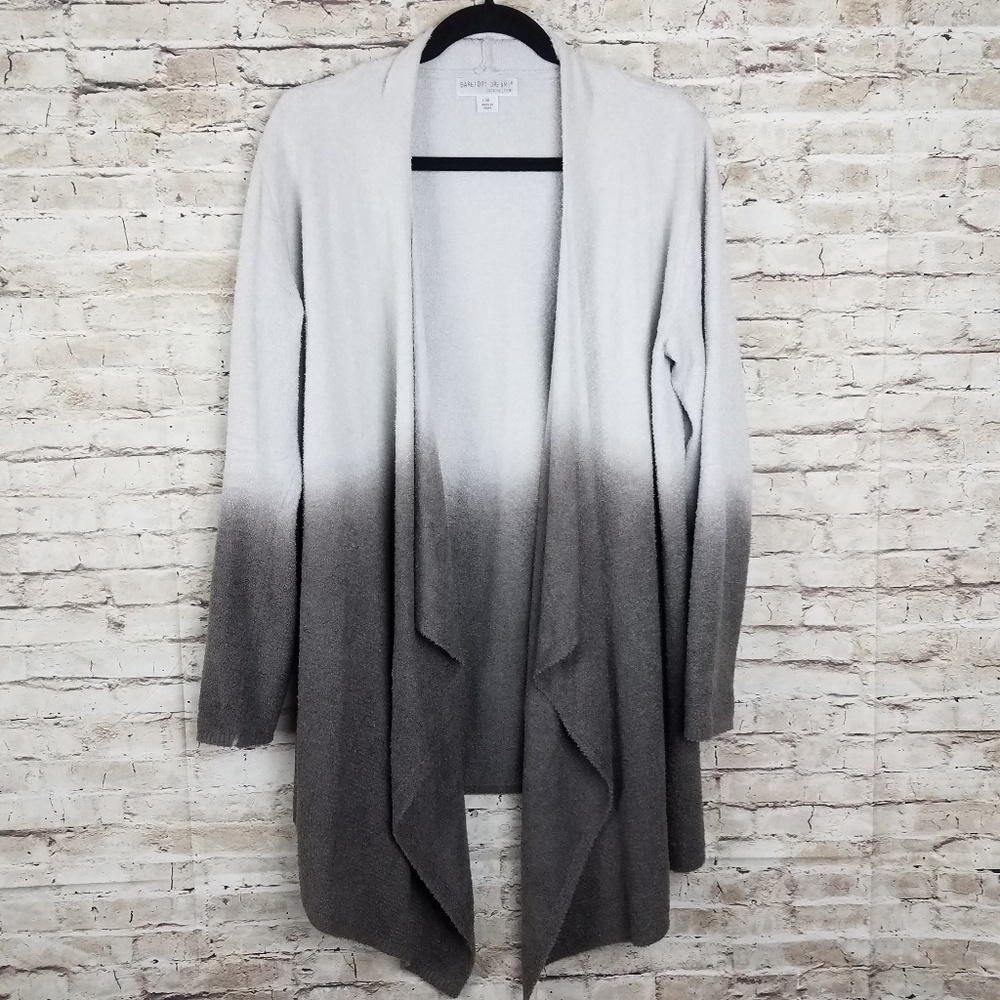 Barefoot dreams cardigan drape gray tie dye ombre